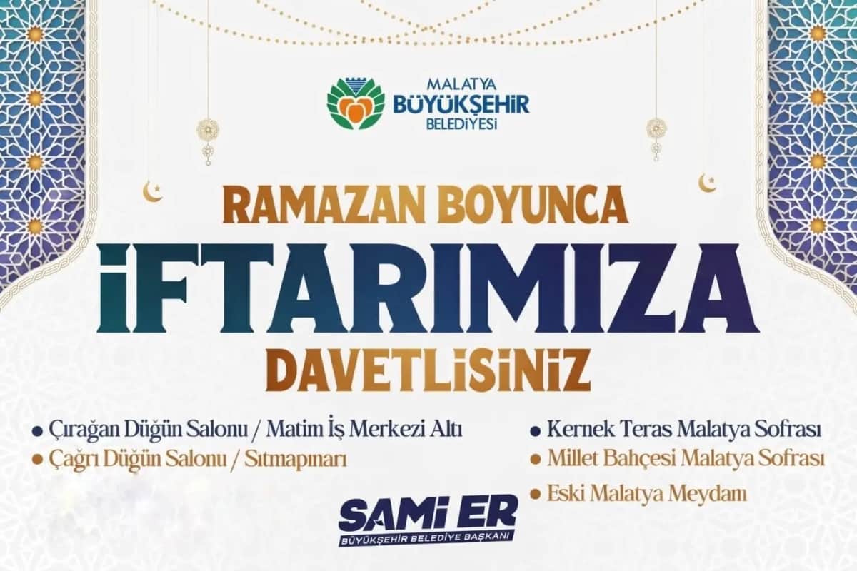 Malatya’da Ramazan Coşkusu Başlıyor Büyükşehir’den Etkinlik, Söyleşi ve İftar Programlarıyla Dolu Dolu Ramazan Takvimi
