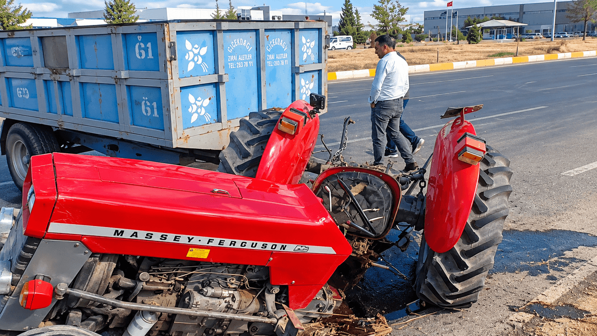 Beton Mikseri İle Traktör Çarpıştı: 2 Yaralı