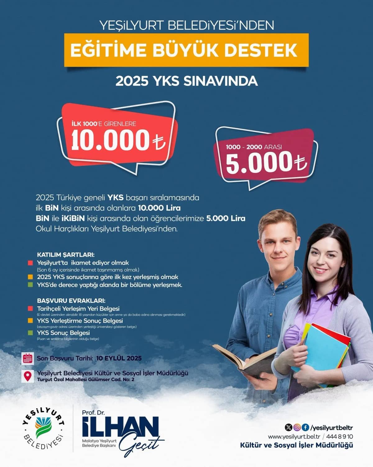 Yeşilyurtlu öğrencilerin YKS başarısına ödül
