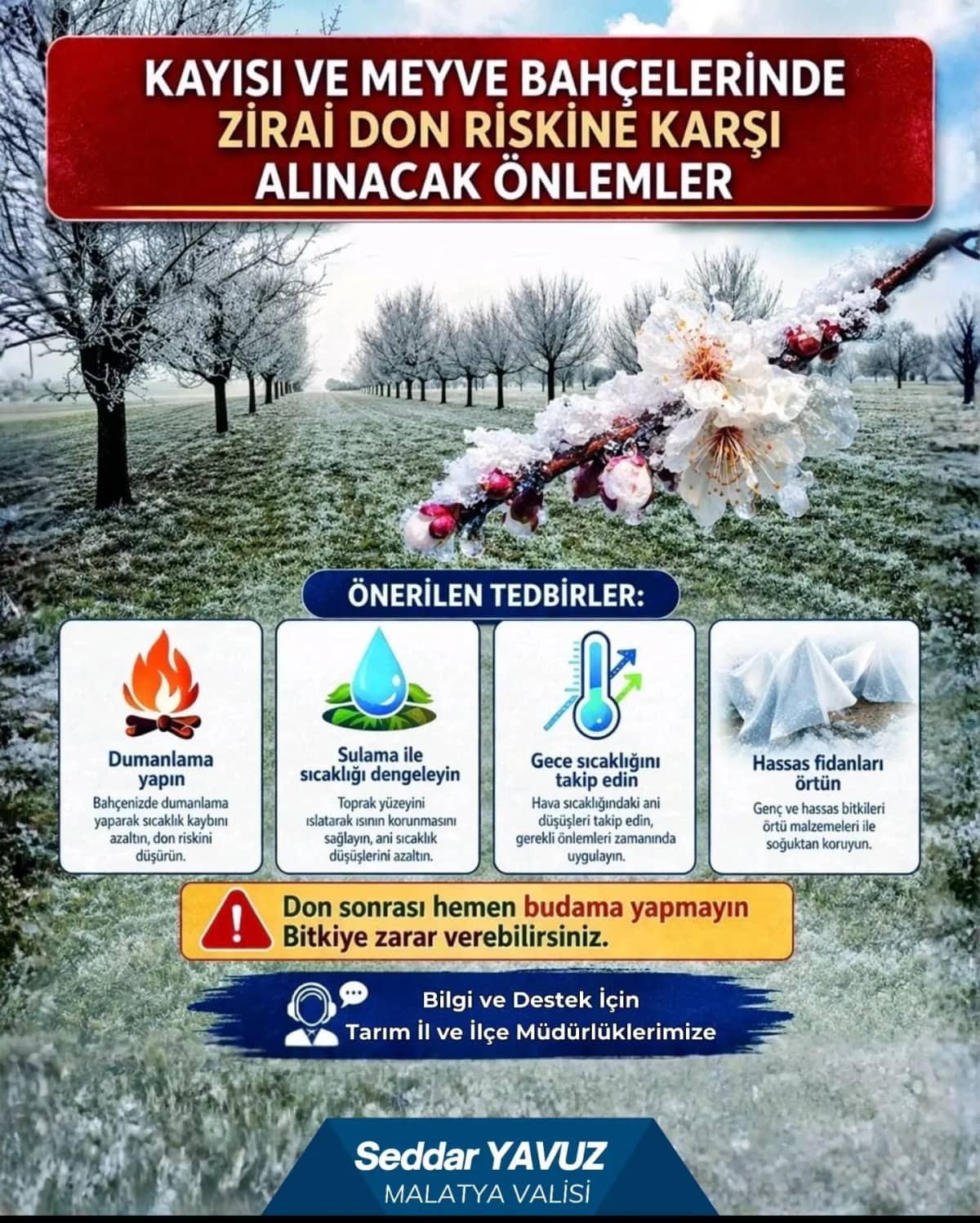 Malatya’da Kritik Uyarı: Zirai Don Kapıda!