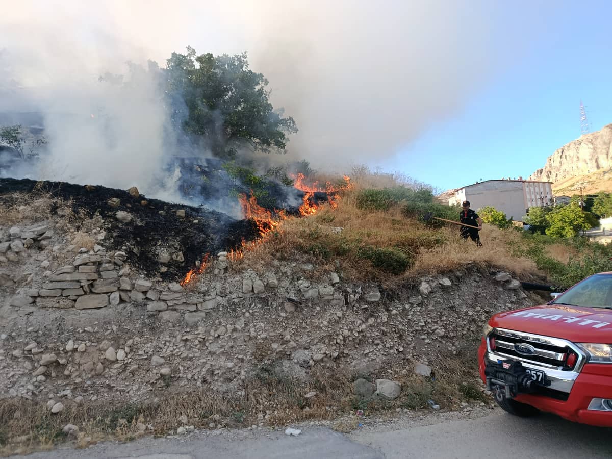 Darende’de Ot Yangını: Kayısı Bahçesi Zarar Gördü
