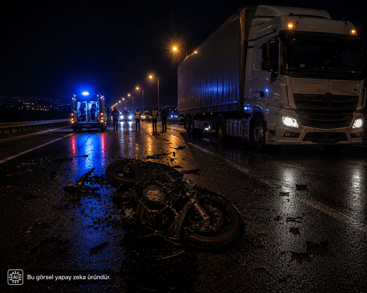 Tırla Çarpışan Motosikletin Sürücüsü Hayatını Kaybetti