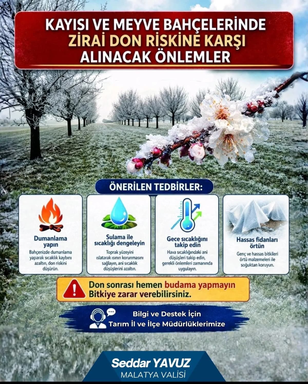 Malatya’da Kritik Uyarı: Zirai Don Kapıda!